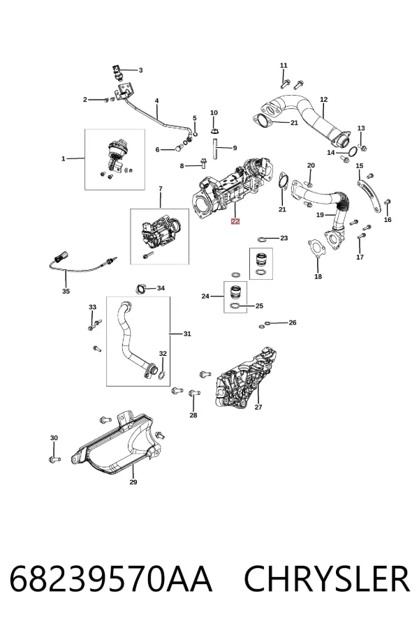 Клапан ЕГР 68239570AA Chrysler