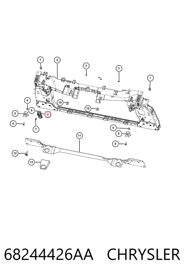Кронштейн радиатора правый 68244426AA Chrysler