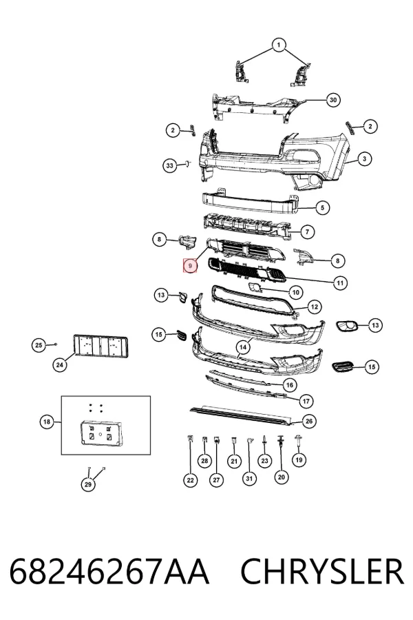 Жалюзи радиатора охлаждения K68246267AA Fiat/Alfa/Lancia