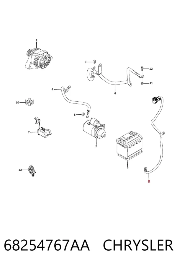 Клема аккумулятора 68254767AA Chrysler