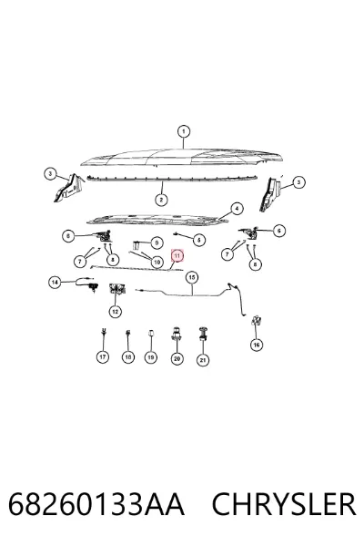 Упор капота CHRYSLER 68260133AA
