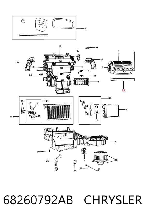 Фильтр салона 68260792AB Chrysler