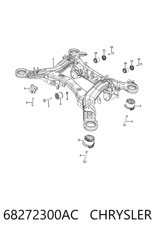Сайлентблок задней балки 68272300AC Chrysler