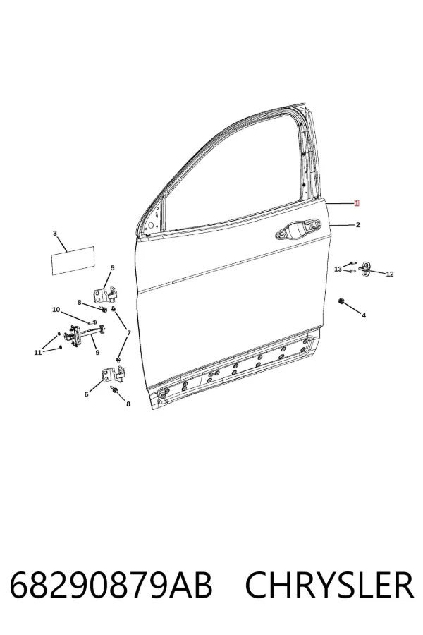 Дверь передняя левая 68290879AB Chrysler