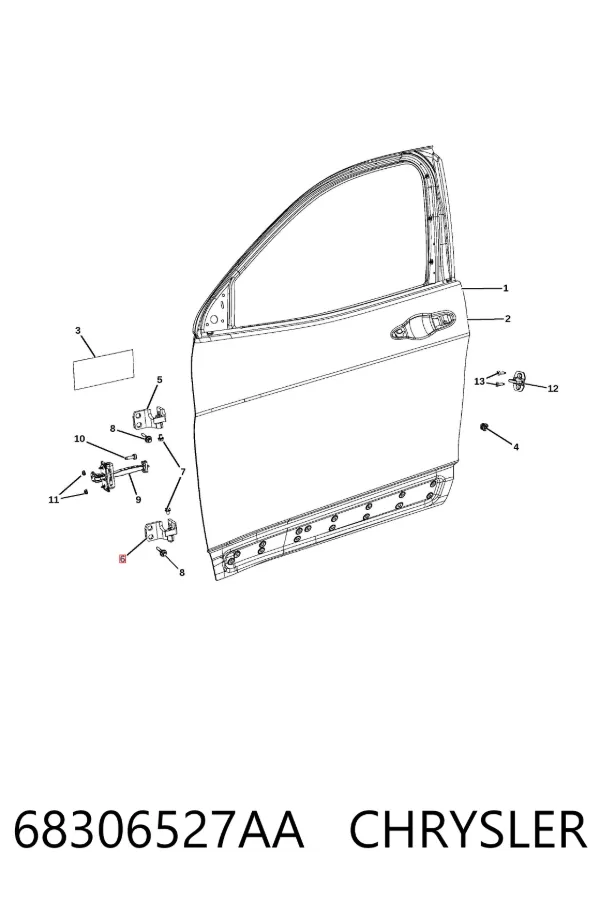 Петля двери передней левой 68306527AA Chrysler