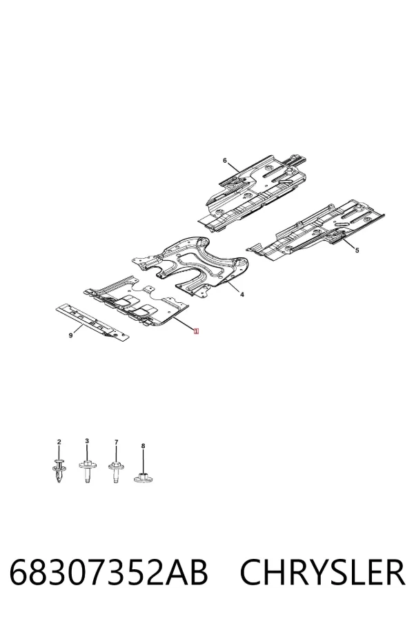 Защита двигателя 68307352AB Chrysler
