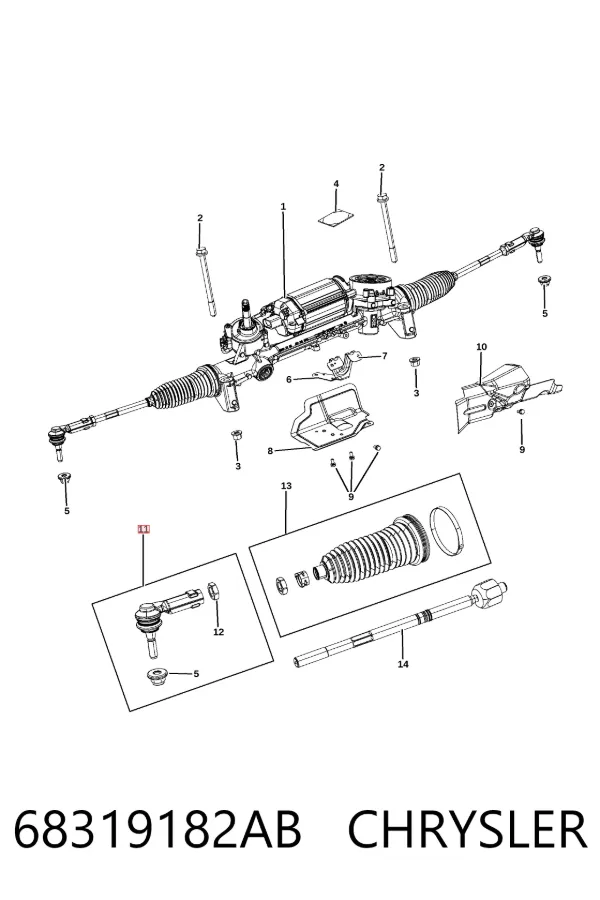Рулевой наконечник 68319182AB Chrysler