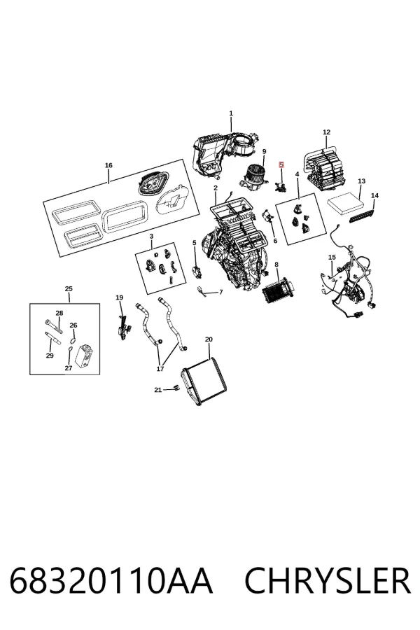 Привод заслонки печки 68320110AA Chrysler