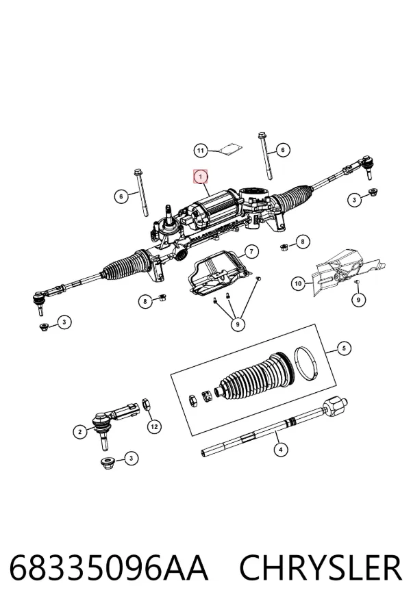 Рулевая рейка 68335096AA Chrysler