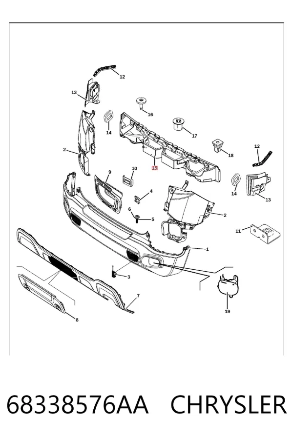 Абсорбер заднего бампера 68338576AA Chrysler