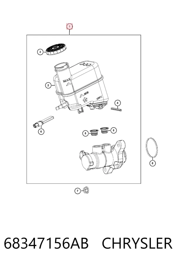 Главный тормозной цилиндр K68347156AC Fiat/Alfa/Lancia