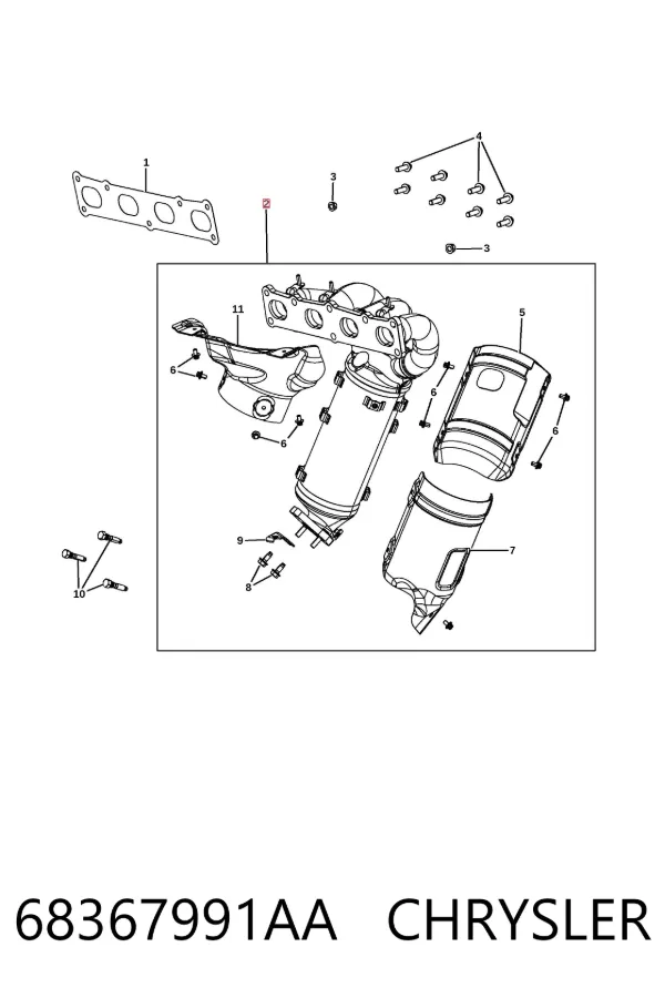 Выпускной коллектор 68367991AA Chrysler