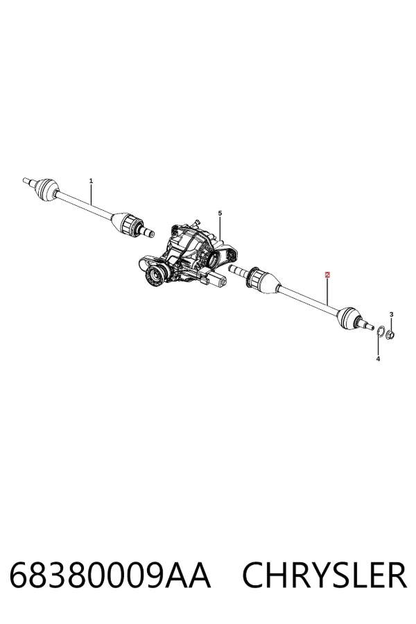 Полуось задняя левая 68380009AA Chrysler