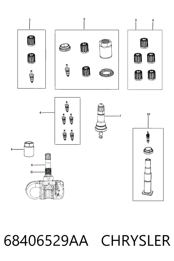 Датчик давления в шинах 68406529AA Chrysler