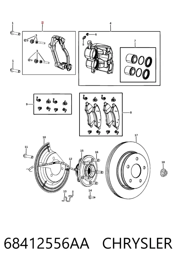 Скоба суппорта 68412556AA Chrysler