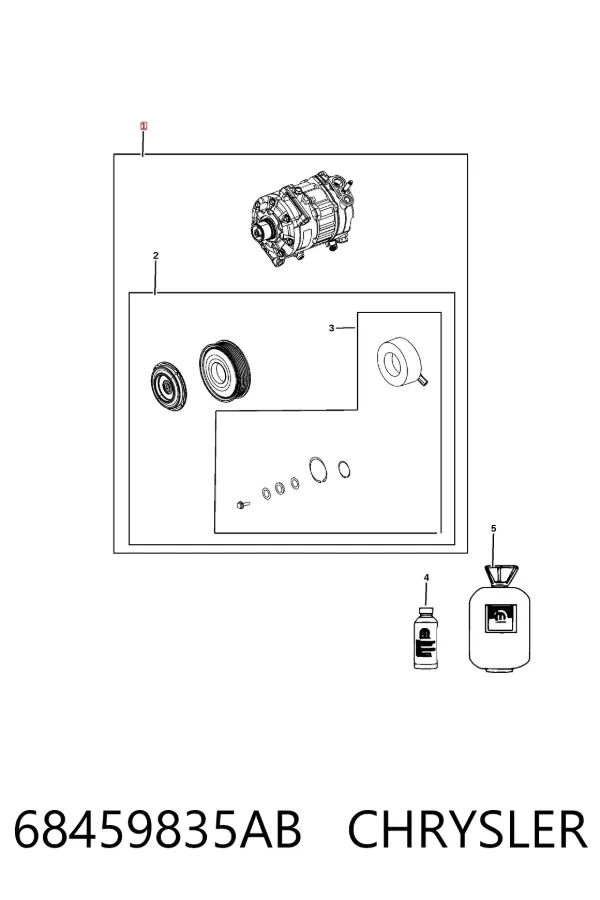 Компрессор кондиционера 68459835AB Chrysler