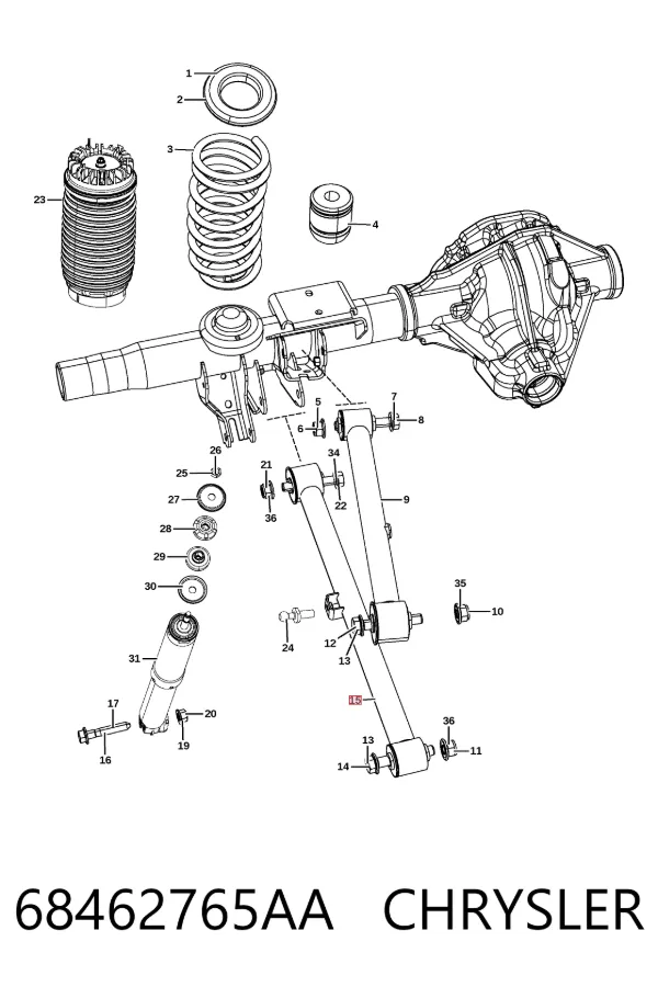 Нижний продольный рычаг 68462765AA Chrysler