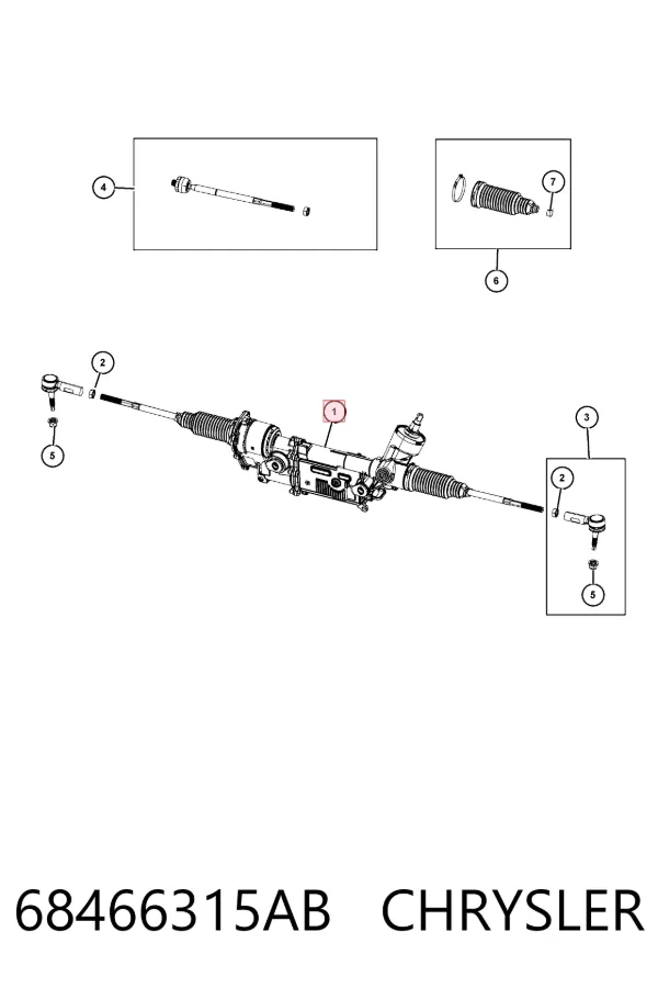 Рулевая рейка 68466315AB Chrysler