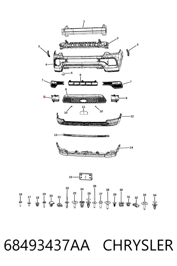 Воздуховод тормозного диска левый 68493437AA Chrysler