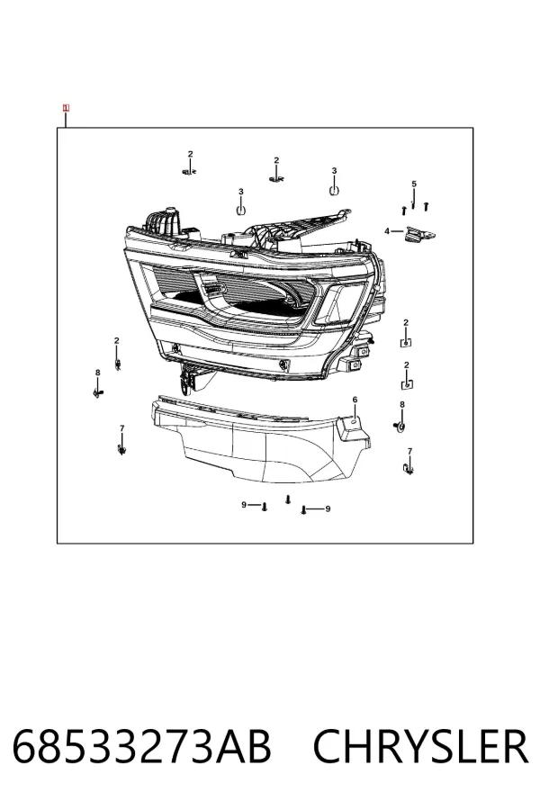 Левая фара 68533273AB Chrysler