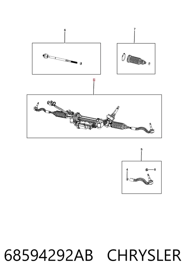 Рулевая рейка 68594292AB Chrysler