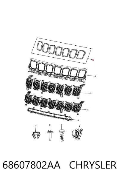 Молдинг решетки радиатора CHRYSLER 68607802AA