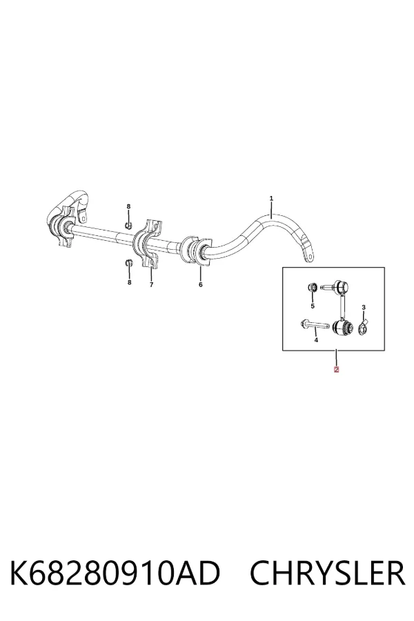 Стойка переднего стабилизатора K68280910AD Chrysler