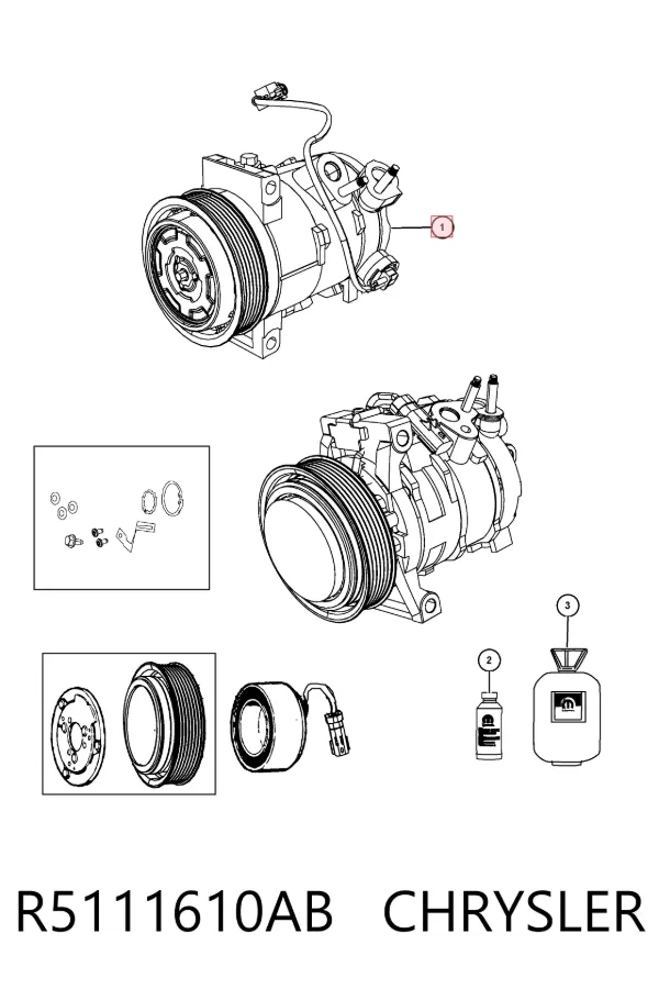 Компрессор кондиционера R5111610AB Chrysler