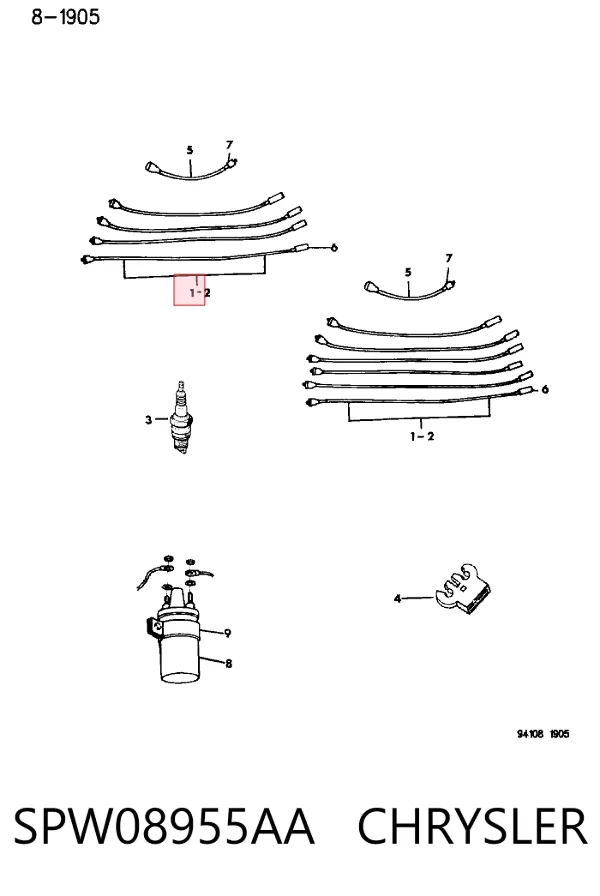 Высоковольтные провода SPW08955AA Chrysler