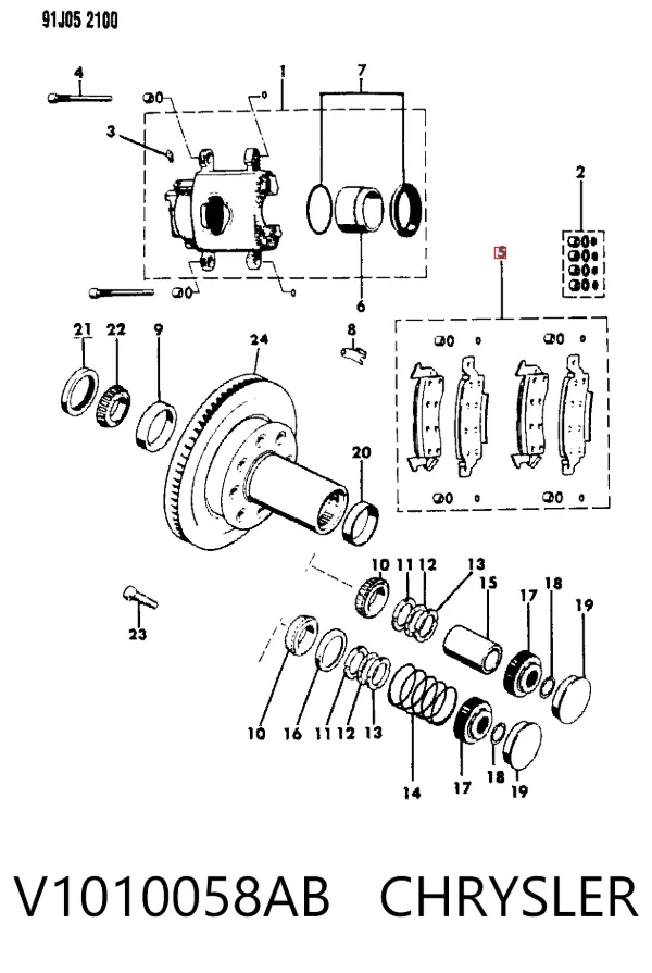 Передние тормозные колодки V1010058AB Chrysler