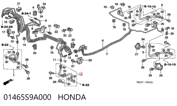 Шланг тормозной передний левый 01465S9A000 Honda