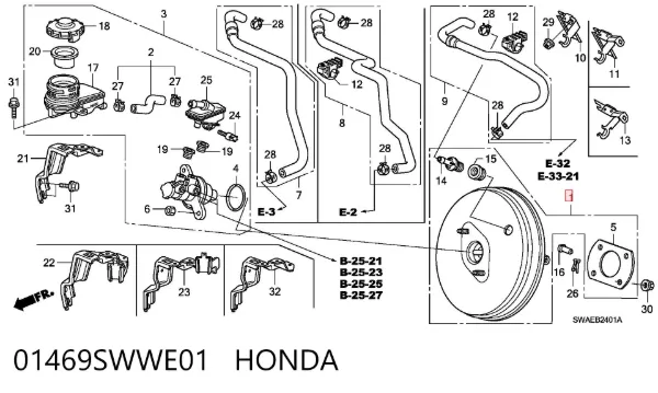 Усилитель тормозов 01469SWWE01 Honda
