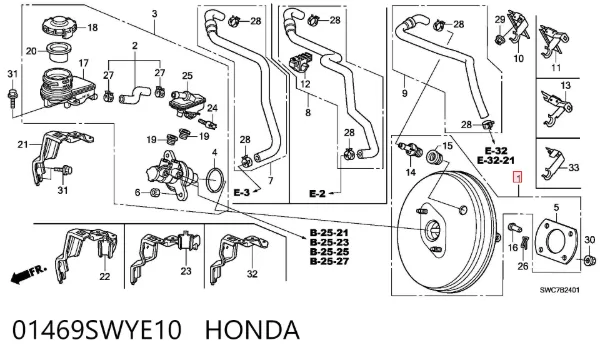 Усилитель тормозов 01469SWYE10 Honda
