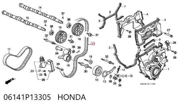 Ремень ГРМ 06141P13305 Honda