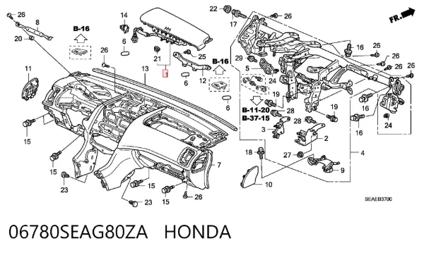 Подушка безопасности пассажира 06780SEAG80ZA Honda