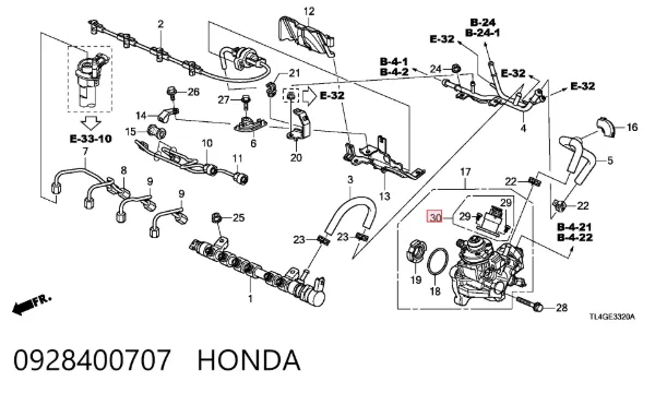 Клапан редукционный 0928400707 Honda