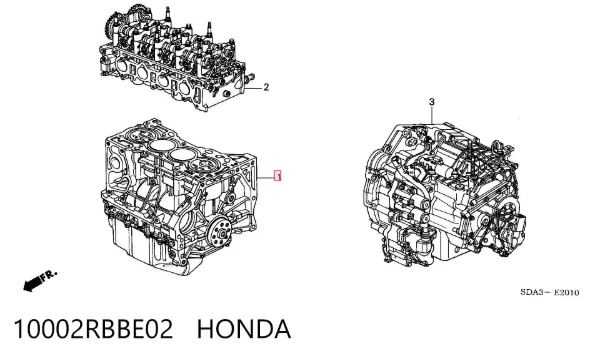 Двигатель 10002RBBE02 Honda