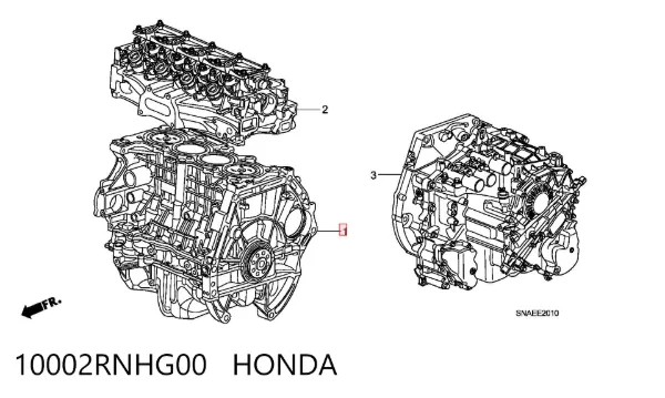 Блок цилиндров двигателя 10002RNHG00 Honda