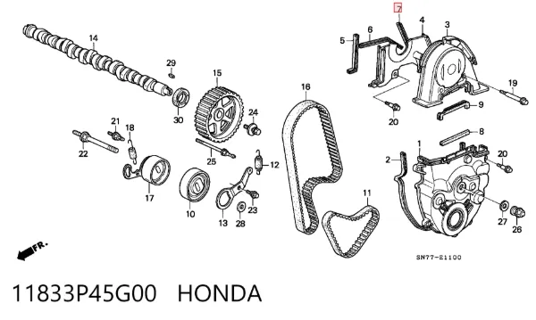  11833P45G00 Honda