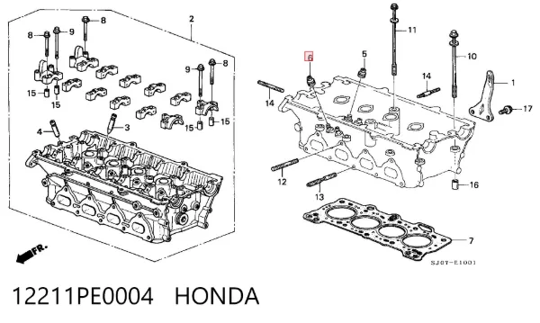 Маслосъемный сальник выпускного клапана 12211PE0004 Honda