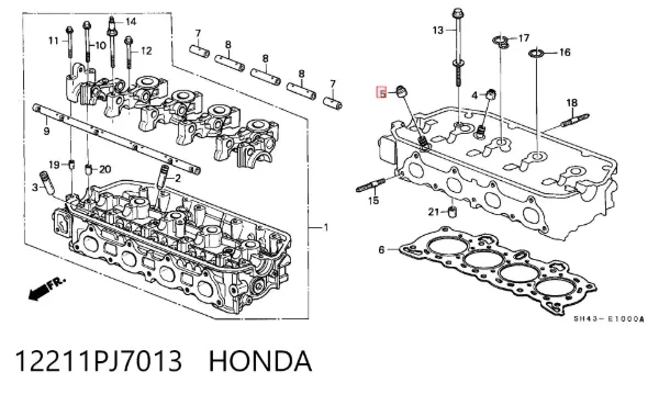 Маслосъемный сальник выпускного клапана 12211PJ7013 Honda