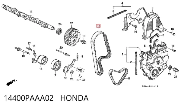Ремень ГРМ 14400PAAA02 Honda