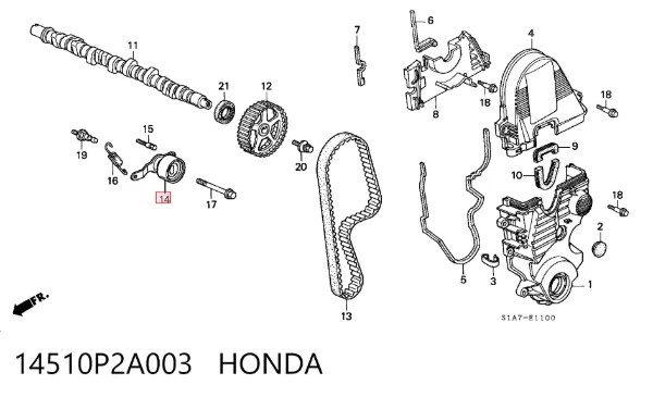 Ролик ГРМ 14510P2A003 Honda