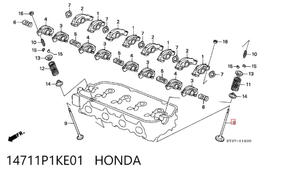 Впускной клапан 14711P1KE01 Honda