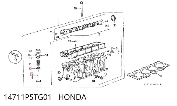  14711P5TG01 Honda