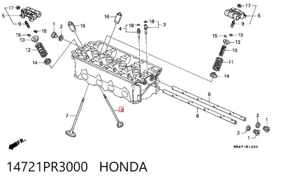 Выпускной клапан 14721PR3000 Honda