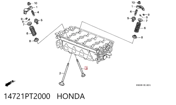 Выпускной клапан 14721PT2000 Honda