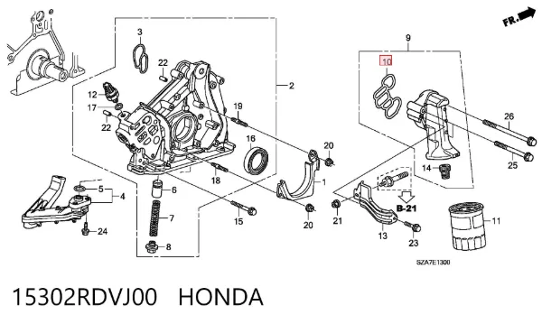 Прокладка масляного фильтра 15302RDVJ00 Honda