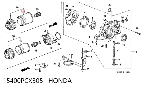 Масляный фильтр 15400PCX305 Honda