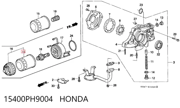 Масляный фильтр 15400PH9004 Honda